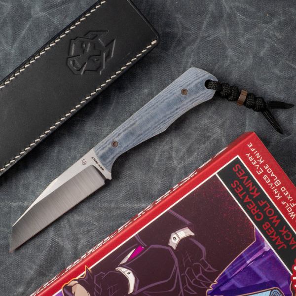 Jack Wolf Knives Collusion - Blue Lined Micarta