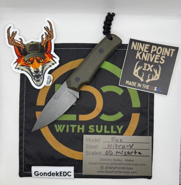 Nine Point Knives Fox - OD Micarta - Nitro-V