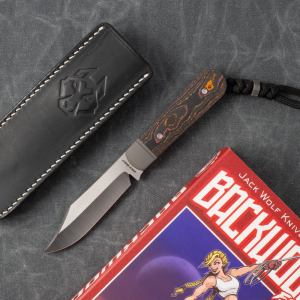 Jack Wolf Knives - Backwoods FixEDC CamoCarbon Sunset Orange