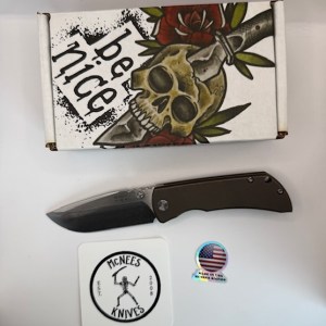 PM Mac 2 (GEN 2) - 3" Blade - Smooth - Satin Bronze - Satin Stonewash Blade