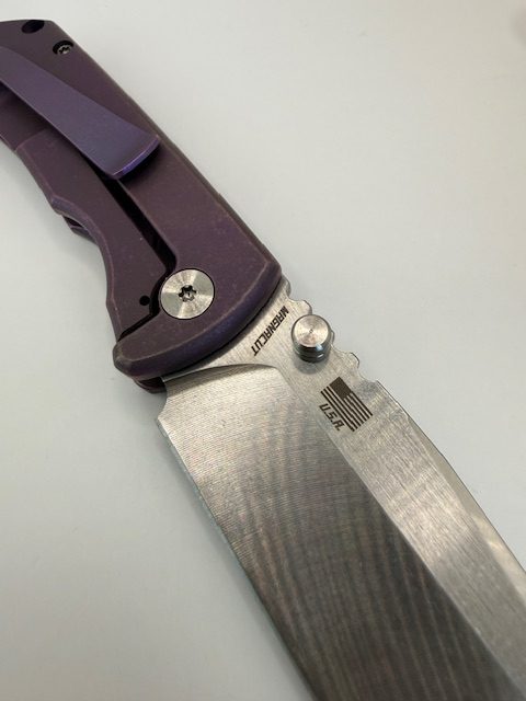 PM Mac 2 (GEN 2) - 3" Blade - Smooth - Satin Violet - Satin Stonewash Blade - Image 9